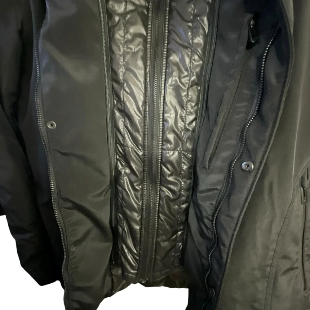 TUMI T TECH‎ Commuter Waterproof Hooded Men Plus Size Two Layer  Black Coat
